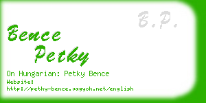 bence petky business card